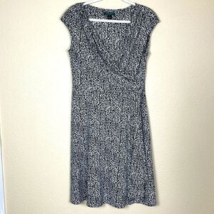 Ralph Lauren faux wrap dress with flutter accent size 12